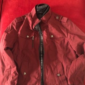 MENS- Burgundy Bomber Style Jacket